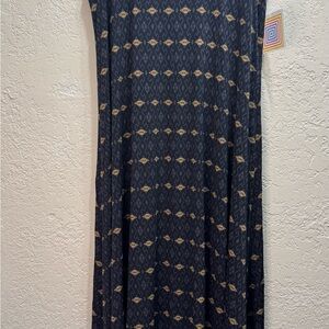 LuLaRoe Maxi Skirt XL NWT Black Gray Gold Geometric Boho Modest Long Skirt